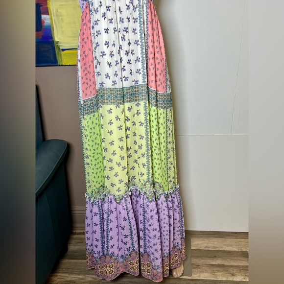 Forever 21 Boho Floral Patchwork Tiered Maxi Dress - Small - Picture 5 of 17